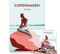 1000 Piece Adult Puzzles Copenhagen Denmark Poster Clean Fit Decor Mind Exercise Toy Quiet Time Game Birthday Mind Gift (38x26cm)