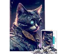 1000 Piece Adult Puzzles Cyberpunk Human Cat Help The Brain Exercise Home Decoration Educational Toy for And from 14 Years And over (50x75cm)