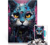 1000 Piece Adult Puzzles Cyborg Cat Machine Pädagogisches Spielzeug zum Stressabbau Einzigartige Wohndekoration und Geschenke38x52cm
