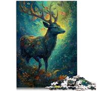 1000 Piece Adult Puzzles Deer floral Brain Teaser Game 26x38cm is ideal as a gift for the whole family Suitable for and teenager 14 and up