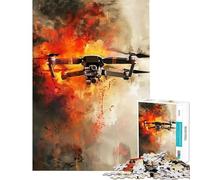 1000 Piece Adult Puzzles Drone Warfare Fun Activities at Home Wall Art Relaxing Games Suitable for People Aged 14 And Above (38x26cm)