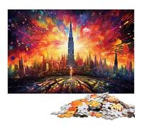 1000 Piece Adult Puzzles Dubai Burj Khalifa for Jigsaw Puzzle A Work of Art for And Teenager Age 14 Years Up 1000 PCS(38x26cm)