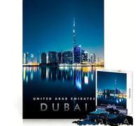 1000 Piece Adult Puzzles Dubai Glory City Clean Fit Decor Mind Exercise Toy Quiet Time Game Birthday Mind Gift (38x26cm)