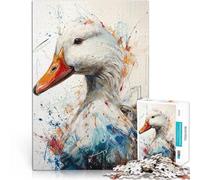 1000 Piece Adult Puzzles Duck in Splatter Art Spielspielzeug als Familiengeschenk Heimdekoration Spielzeug75x50cm
