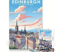 1000 Piece Adult Puzzles Edinburgh Scotland Travel Exact Cut Art Thinking Skill Game Leisure Play Fun Christmas Wall Art (38x52cm)