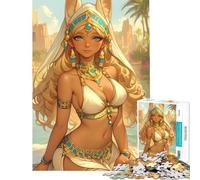 1000 Piece Adult Puzzles Egyptian Goddess Illustration Anime Girl Brain Intelligence Challenge Addictive Toys Family Games Home Decoration Great Gifts (size 50x75cm)