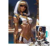 1000 Piece Adult Puzzles Egyptian Goddess Illustration Anime Girl for Educational Game Challenge Toy Relaxing Games Birthday Present Art Work Gifts (Size 38x52cm)