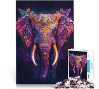 1000 Piece Adult Puzzles elephant king art Anspruchsvoll, aber lustig und humorvoll Künstlersammlung, Bildende Kunst52x38cm