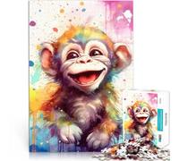 1000 Piece Adult Puzzles Funny little chimpanzee Stressabbau Staycation Zeit totschlagen Eltern-Kind-Interaktion38x26cm