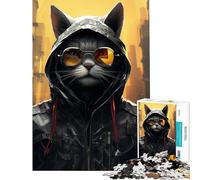 1000 Piece Adult Puzzles Future Human Cat in Hoodie Difficult And Challenge Analysis And Logic Brain Teaser Game for And 14 Years And over (50x75cm)