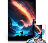 1000 Piece Adult Puzzles Galactic Trails Night Sky Educational Stress Relief Toy with Fully Interlocking Randomly Shaped Pieces 26x38cm