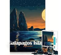 1000 Piece Adult Puzzles Galapagos Island at Night Flawless Cut Fun Focus Game Gift Free Play Game Birthday Fun Gift (38x26cm)