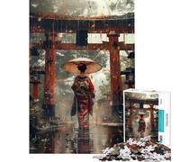 1000 Piece Adult Puzzles Geisha Japanese Torii Gate Help The Brain Exercise Home Decoration Educational Toy for And from 14 Years And over (38x52cm)