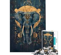 1000 Piece Adult Puzzles Geometric Elephant Help The Brain Exercise Home Decoration Educational Toy for And from 14 Years And over (38x52cm)