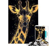 1000 Piece Adult Puzzles Golden Giraffe Animal Brain Intelligence Challenge Addictive Toys Family Games Home Decoration Great Gifts (size 50x75cm)