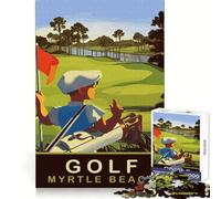 1000 Piece Adult Puzzles Golf at Myrtle Beach Clean Fit Decor Mind Exercise Toy Quiet Time Game Birthday Mind Gift (38x52cm)