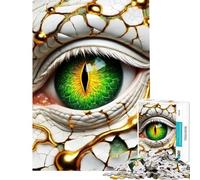 1000 Piece Adult Puzzles Green Eye with Gold Accents Challenging To Complete Staycation Kill Time Anti-Stress Toys Suitable for People Aged 14 And Above (38x52cm)