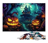 1000 Piece Adult Puzzles Halloween Horror Night for Jigsaw Puzzle A Work of Art for And Teenager Age 14 Years Up 1000 PCS(38x26cm)