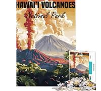 1000 Piece Adult Puzzles Hawaii Volcanoes National Park Poster Challenging To Complete Staycation Kill Time Anti-Stress Toys Suitable for People Aged 14 And Above (38x26cm)
