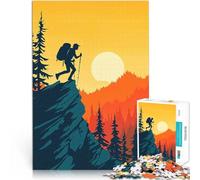 1000 Piece Adult Puzzles Hiker on Mountain Peak Spielzeug-Intellektuelles Spiel Geeignet für die Schreibtischdekoration75x50cm