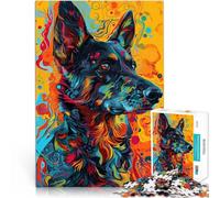 1000 Piece Adult Puzzles Hippy Dog Made of wood for and from 14 years and over game wall decoration Unique gifts for birthday and Christmas。size:50x75cm/19.68x29.52inch
