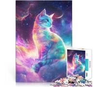 1000 Piece Adult Puzzles Holographic Cosmic Cat Help the brain exercise addictive toys to cultivate patience Enhance memory 50x70cm