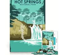 1000 Piece Adult Puzzles Hot Springs National Park Flawless Cut Fun Focus Game Gift Free Play Game Birthday Fun Gift (38x26cm)
