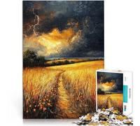1000 Piece Adult Puzzles Impressionist Inspired Storm Over Golden Fields Mustermontage für Heimdekoration52x38cm