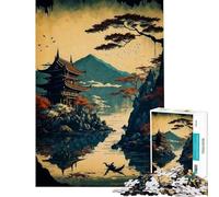 1000 Piece Adult Puzzles Japanese Landscape Challenging To Complete Staycation Kill Time Anti-Stress Toys Suitable for People Aged 14 And Above (38x26cm)