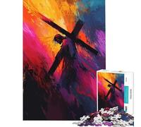 1000 Piece Adult Puzzles Jesus Carrying The Cross Painting Difficult And Challenge Analysis And Logic Brain Teaser Game for And 14 Years And over (38x26cm)