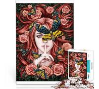 1000 Piece Adult Puzzles Lady Moth with roses Help the brain exercise addictive toys to cultivate patience Funny Gift 50x70cm