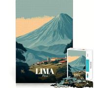 1000 Piece Adult Puzzles Lima, Peru Travel Poster Flawless Cut Fun Focus Game Gift Free Play Game Birthday Fun Gift (38x52cm)