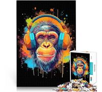 1000 Piece Adult Puzzles Monkey Dj Music Spielzeug für die ganze Familie Jedes Stück ist einzigartig Anspruchsvolles Familienspiel75x50cm