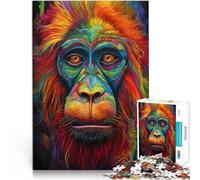 1000 Piece Adult Puzzles Monkey in colorful art Made of wood for and from 14 years and over for educational game challenge toy Gift for birthdays。size：50x75cm/19.68x29.52inch