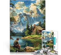 1000 Piece Adult Puzzles Mountain Retreat Made of cardboard，for 14+ Perfect decoration Secret Santa Gifts。size：26x38cm/10.24x14.96inch