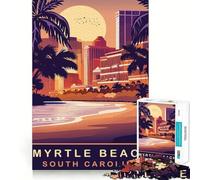 1000 Piece Adult Puzzles Myrtle Beach SC Flawless Cut Fun Focus Game Gift Free Play Game Birthday Fun Gift (38x26cm)