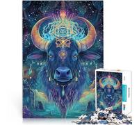 1000 Piece Adult Puzzles Mythical Beast Bull Made of cardboard for and from 14 years and over Challenging To Complete But Fun And Humorous Great Gift。size：38x52cm/14.96x20.47inch