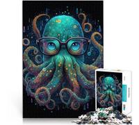 1000 Piece Adult Puzzles Octopus with glasses Brain Teaser Game 26x38cm Stress Reliever Staycation Kill time for teenager 14+