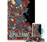 1000 Piece Adult Puzzles Palermo Italy Sicily City Map Perfect Edge Play Mental Focus Game Slow Play Fun Birthday Art Gift (38x52cm)