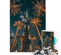 1000 Piece Adult Puzzles Palm Oasis at Burj Khalifa Help The Brain Exercise Home Decoration Educational Toy for And from 14 Years And over (38x26cm)