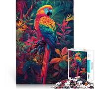 1000 Piece Adult Puzzles Psychedelic Jungle Challenging Game and Family Play 26x38cm with Matching Poster and Trivia Sheet for Age 14+