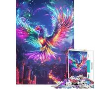 1000 Piece Adult Puzzles Rainbow Phoenix Rising Help The Brain Exercise Home Decoration Educational Toy for And from 14 Years And over (38x26cm)