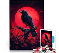1000 Piece Adult Puzzles Raven Under Blood Moon Dekomprimierendes intellektuelles Lernspielzeug Perfekte Dekoration52x38cm