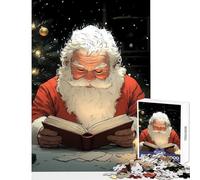 1000 Piece Adult Puzzles Santa Claus Reading by Candlelight Christmas Educational Toy Gifts for Women Men Hands-on Game Artists' Collection, Fine Arts size 50x75cm