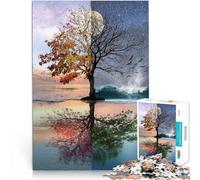 1000 Piece Adult Puzzles seasons Brain intelligence challenge addictive toys 26x38cm with Matching Poster and Trivia Sheet for ages 14+