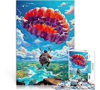 1000 Piece Adult Puzzles Skydiving above Amazonia Made of cardboard for and from 14 years and over Play toys because it is ideal as a gift for the whole family。size：38x52cm/14.96x20.47inch