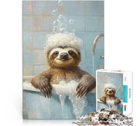 1000 Piece Adult Puzzles Sloth Taking a Bath Pädagogisches Spielzeug zum Stressabbau Heimdekoration Spielzeug38x26cm