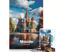 1000 Piece Adult Puzzles St. Basil's Cathedral Moscow Fine Edge Craft Cognitive Game Toy Relax Game Play Christmas Wall Art (50x75cm)