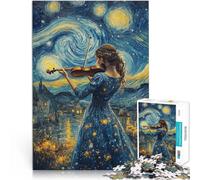 1000 Piece Adult Puzzles Starry Night Violinist Brain intelligence challenge addictive toys 26x38cm Great gifts and toys for Age 14