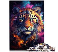 1000 Piece Adult Puzzles starry sky painting tiger Puzzle Educational Games 26x38cm is ideal as gifts for the whole family
